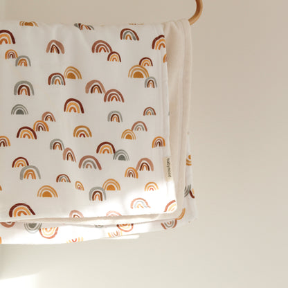 Baby blanket 2-sided bamboo&minky, rainbow