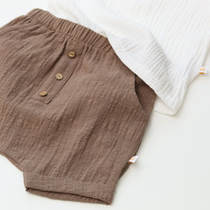 Shorts i lin | brun