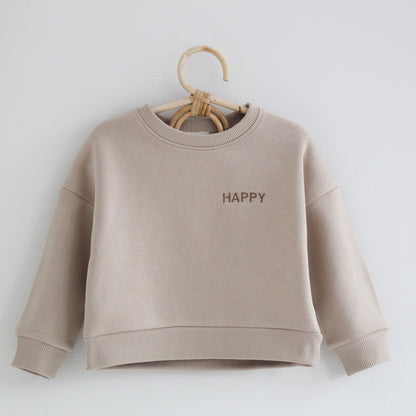 Sweatshirt Happy, cappuccino