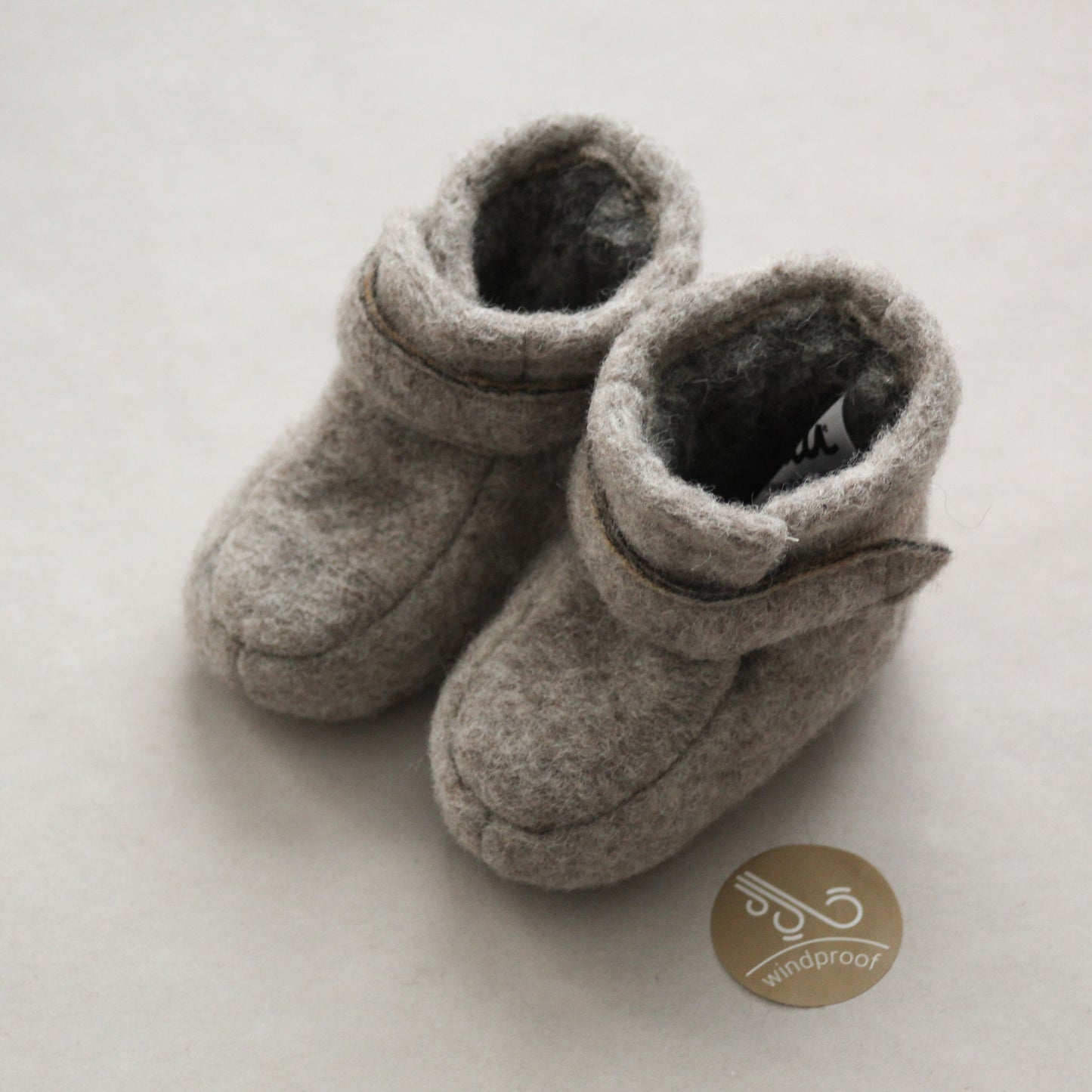 Wool slippers booties | grey-beige